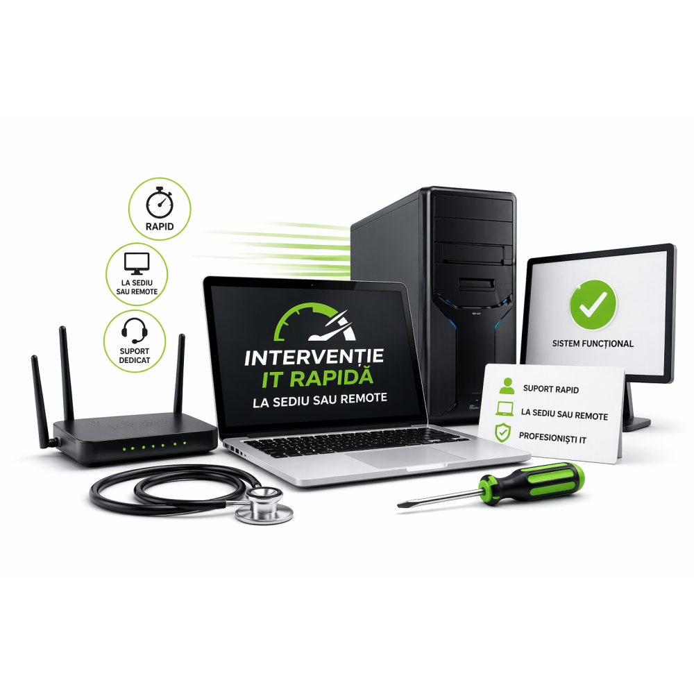 Intervenție IT Rapidă – la sediu sau remote