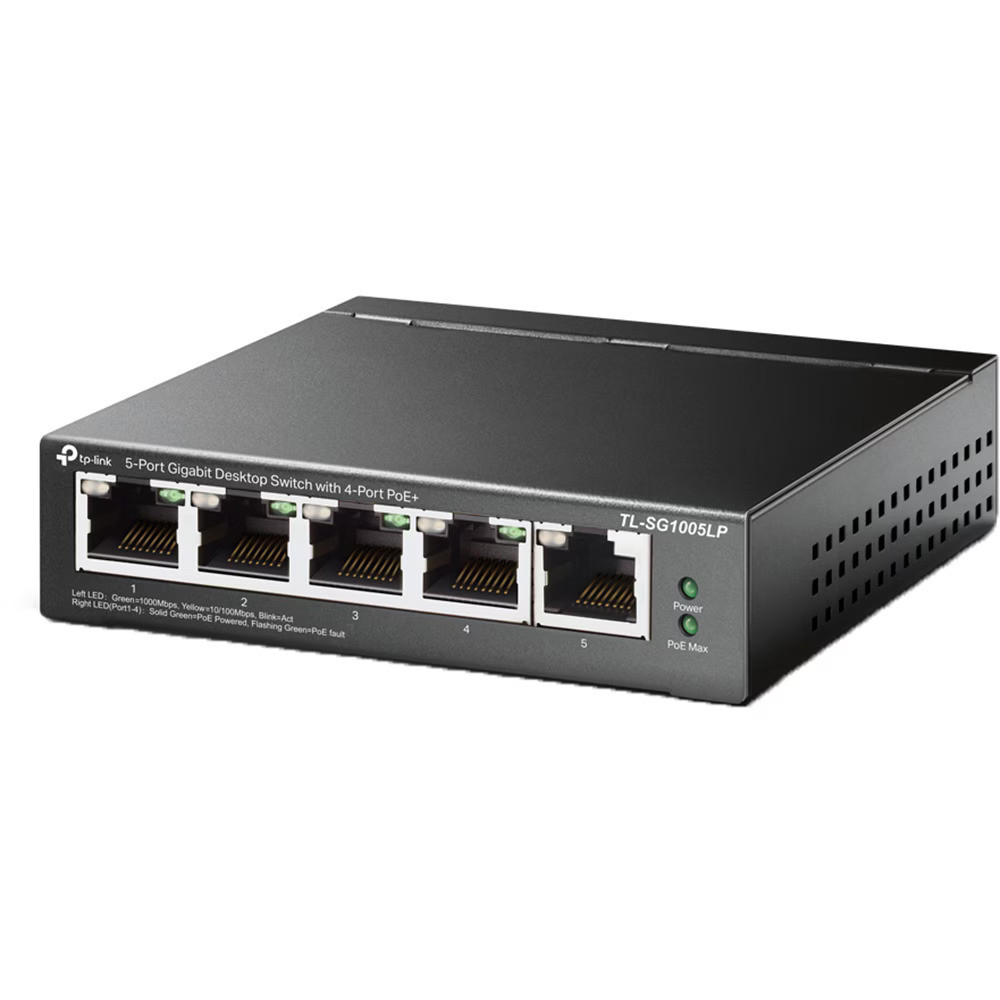 TP-Link TL-SG1005LP Switch Gigabit 5 Porturi, 4x PoE+, 40W, Plug & Play