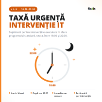 Taxă urgență intervenție IT – interval L-V 18:00–22:00